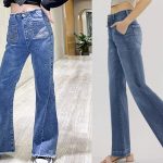 About High Waist Pocket Flare Trousers