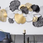 Stunning Martha Stewart Faye Gold Foil Ginkgo Leaf Wall Art