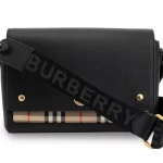 Burberry Note Leather & Vintage Check Crossbody Bag