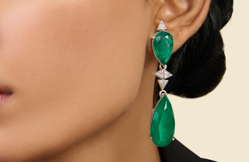 Product Details Of The Emerald Drop Earrings