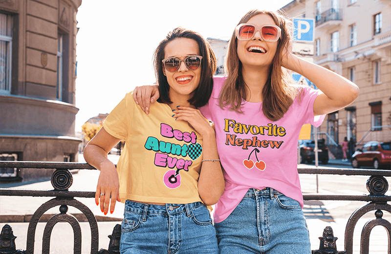 Several Different Styles Of Printed T-shirts